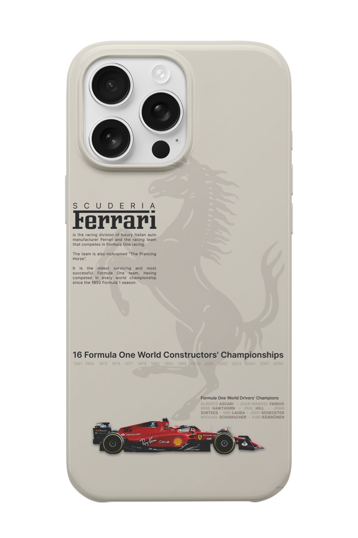 White Ferrari Telefon Kılıfı U80