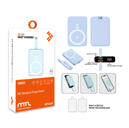MT4440 10.000 MAH MAGSAFE DAHİLİ KABLOLU 22.5 W PD ŞARJ POWERBANK /60 BE0015