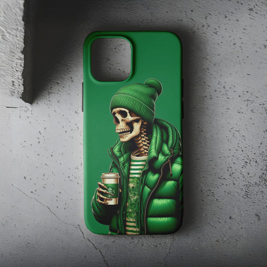 Green Coffee Skeleton Telefon Kılıfı B732