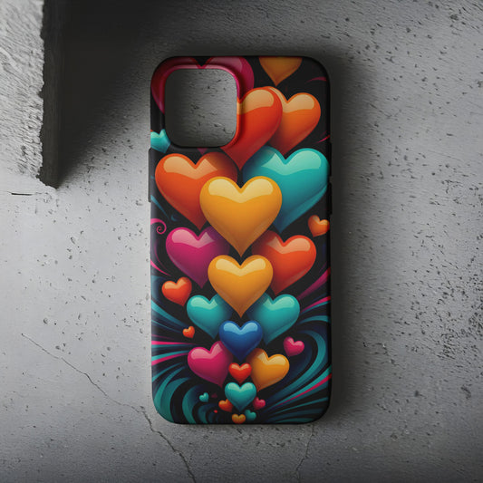 Renkli Kalpler Telefon Kılıfı B1168
