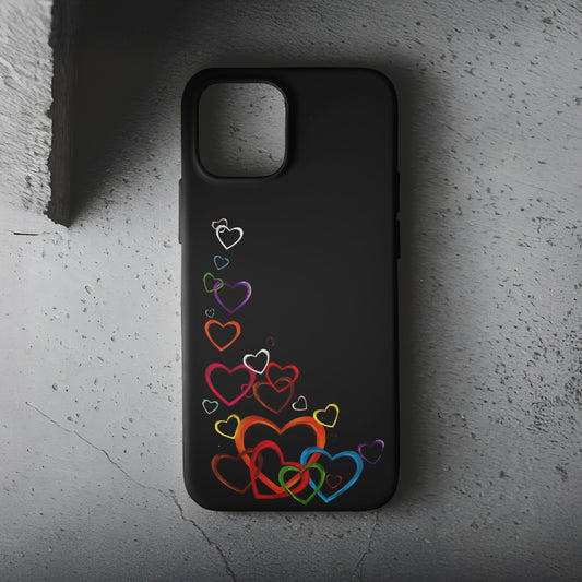 Renkli Kalpler Telefon Kılıfı B856