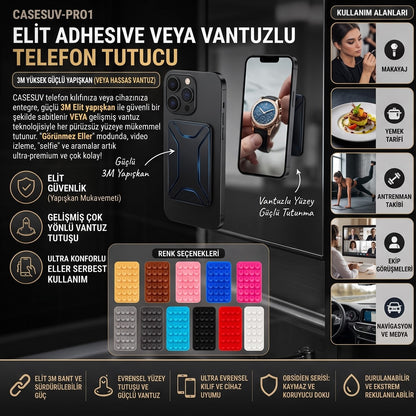 Vantuzlu Silikon Telefon Tutucu Sarı