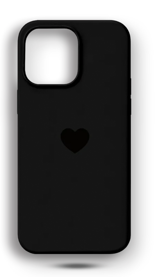 Siyah Kalp Telefon Kılıfı